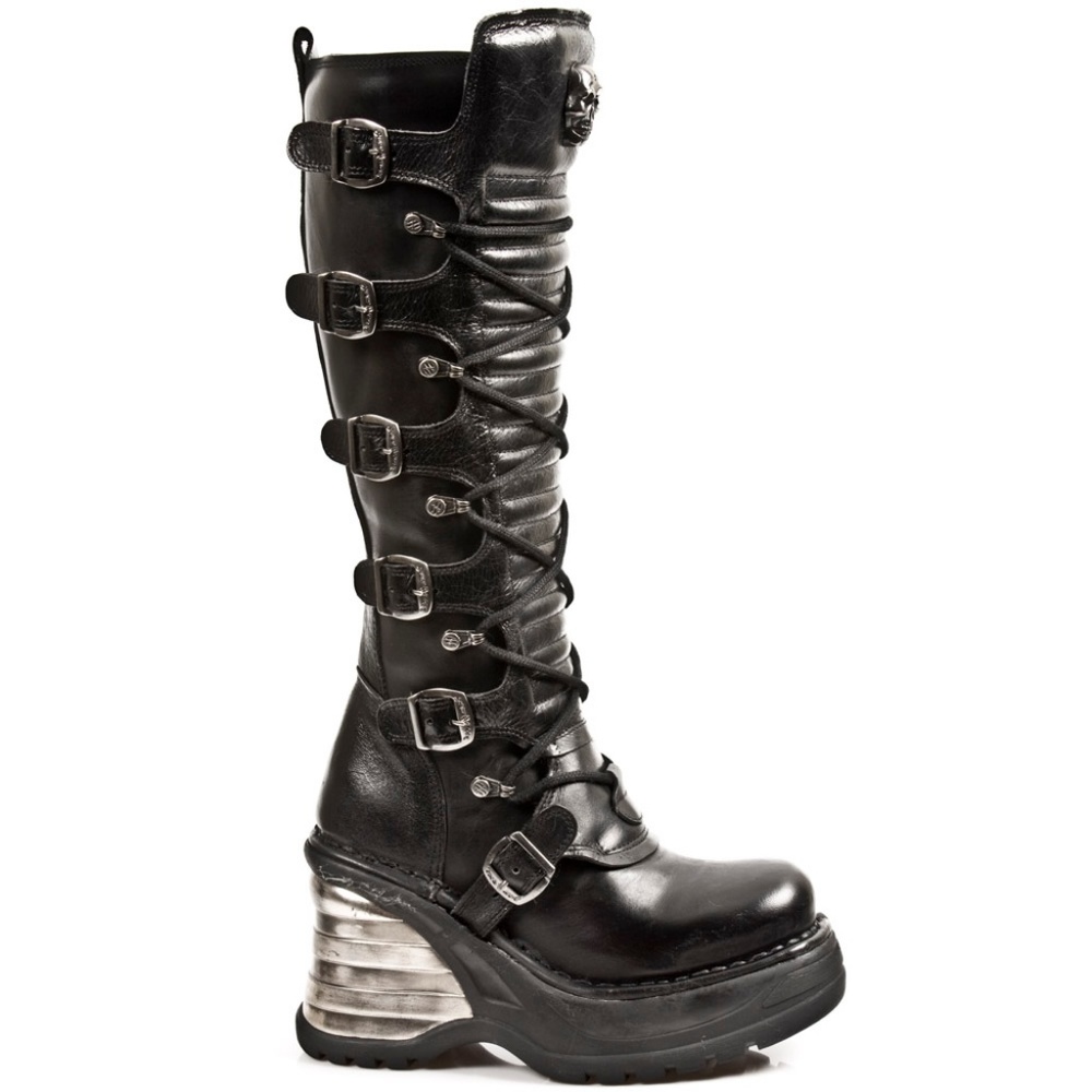 New Rock Leather Boots size 42, US 11 Womens